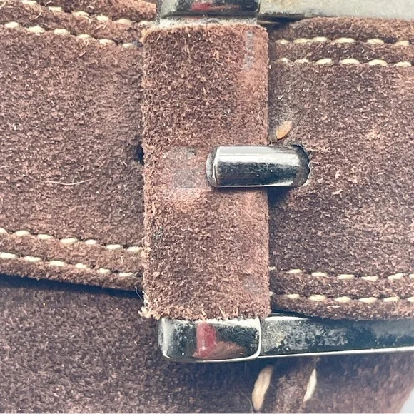 Y2K Aerosoles Leather Suede Loafers Pumps with Buckle and White Stitchin… - Picture 8 of 9